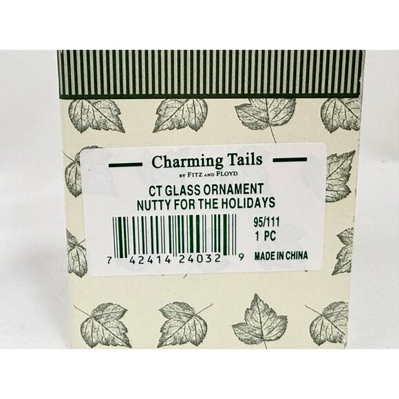 Fitz & Floyd Charming Tails Glass Ornament Nutty For The Holidays - Picture 2 of 8